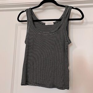 Double zero cropped stripe tank S
